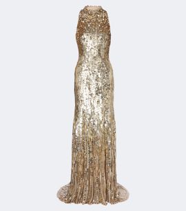 Jenny Packham Jenny Packham Kimiko embellished halterneck gown