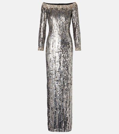 Jenny Packham Jenny Packham Marine sequined off-shoulder gown