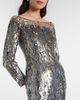 Jenny Packham Jenny Packham Marine sequined off-shoulder gown - 4
