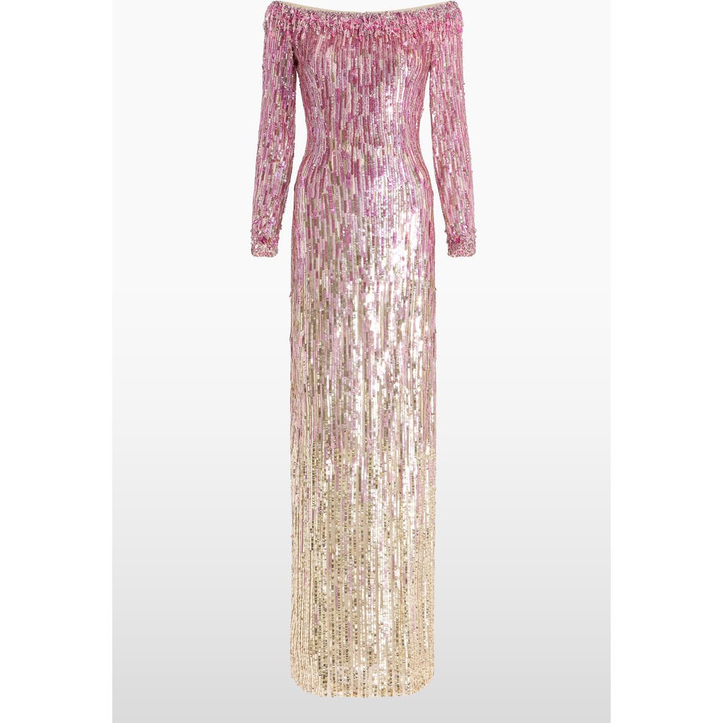 knee length dresses for ladies Jenny Packham Jazz Sequin-embellished Floral-pattern Mini Dress in Denim at Nordstrom, Size 8 UK