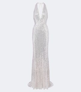 Jenny Packham Jenny Packham Mermaid sequined halterneck gown