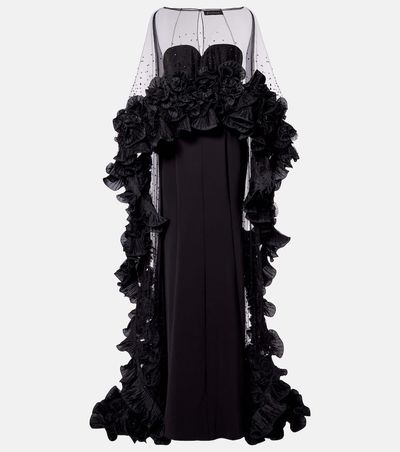 Jenny Packham Jenny Packham Ruffled caped gown