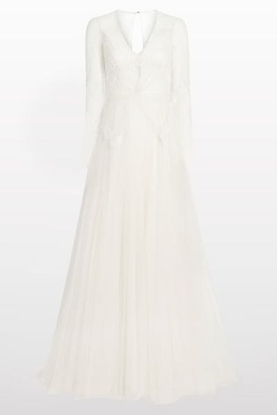 Jenny Packham Jenny Packham Silk Crush Lace Long-sleeve Bridal Dress
