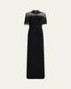 Jenny Packham Livia Crystal Fringe Capelet Column Gown - 1
