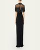 Jenny Packham Livia Crystal Fringe Capelet Column Gown - 3