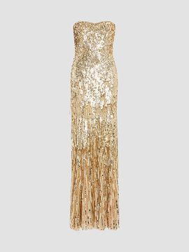 Jenny Packham Women's Kimi Sequin-Embellished Strapless Gown