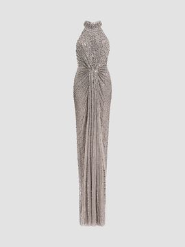 Jenny Packham Women's Whisper Sequin-Embellished Halter Gown
