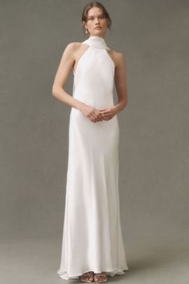 Jenny Yoo Grace Halter-Neck Maxi Dress