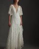 Jenny Yoo Jenny by Jenny Yoo Lourdes V-Neck Convertible-Sleeve Lace Wedding Gown - 2