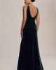 Jenny Yoo Logan Deep-V Velvet Column Gown - 3