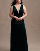 Jenny Yoo Logan Deep-V Velvet Column Gown - 4