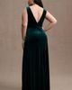 Jenny Yoo Logan Deep-V Velvet Column Gown - 6