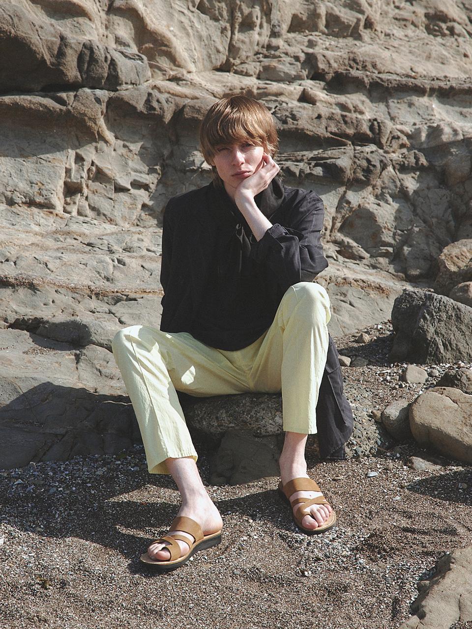 JERUSALEM SANDALS Toe-Loop Nubuck Handmade Sandals [Tan]