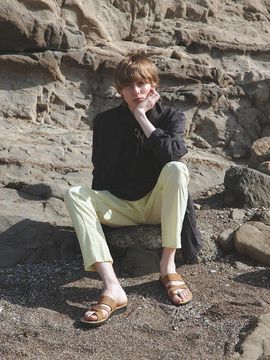 JERUSALEM SANDALS Toe-Loop Nubuck Handmade Sandals [Tan]
