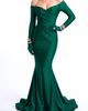 Jessica Angel Jessica Angel Off-the-Shoulder Draped Long Sleeve Mermaid Evening Gown - 1