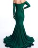 Jessica Angel Jessica Angel Off-the-Shoulder Draped Long Sleeve Mermaid Evening Gown - 2
