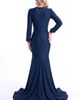 Jessica Angel Jessica Angel Plunging V-Neck Long Sleeve Ruffle Mermaid Evening Gown - 2