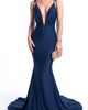 Jessica Angel Jessica Angel Plunging V-Neck Tie-Strap Mermaid Evening Gown - 1