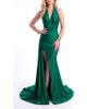 Jessica Angel Jessica Angel Ruched Halter Mermaid Gown With Side Drape and Slit - 1