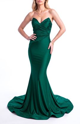 Jessica Angel Jessica Angel Strapless Ruched Sweetheart Mermaid Evening Gown