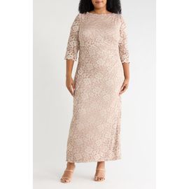 Jessica Howard Jessica Howard Lace Long Sleeve Gown