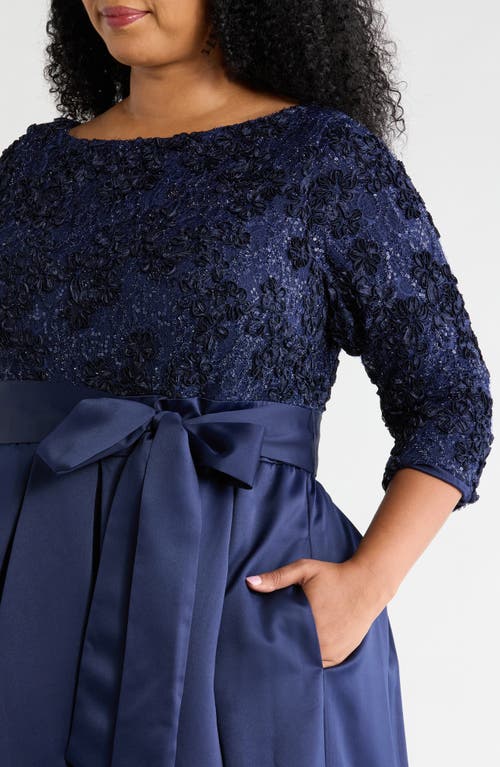 leeah lace knit dress SAU LEE Destiny Dress, Black / 2 Long slim sleeves with main image 1