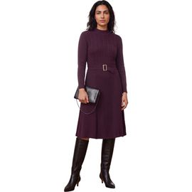 Jessica London Jessica London Belted Cable Sweater Dress