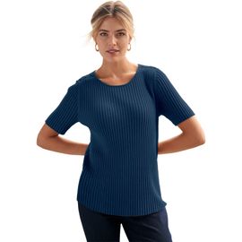 Jessica London Jessica London Button Ribbed Knit Pullover Sweater