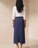 Jessica London Jessica London Classic Cotton Denim Midi Skirt - 4