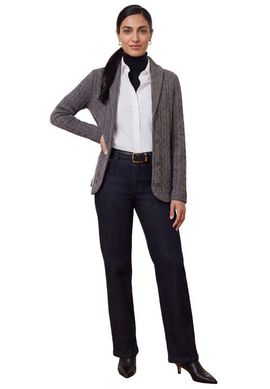 Jessica London Jessica London Crochet V Neck Cardigan