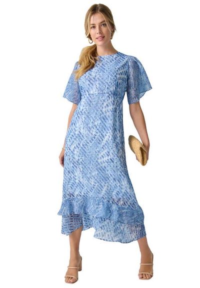 Jessica London Jessica London Double Flounce Georgette Maxi Dress