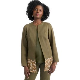 Jessica London Jessica London Embroidered Denim Topper