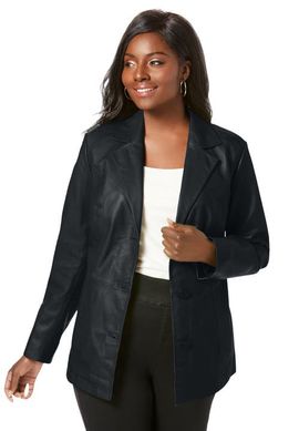 Jessica London Jessica London Leather Blazer