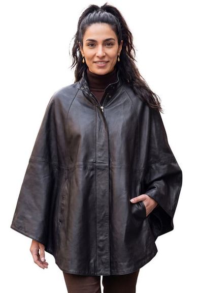 Jessica London Jessica London Leather Poncho