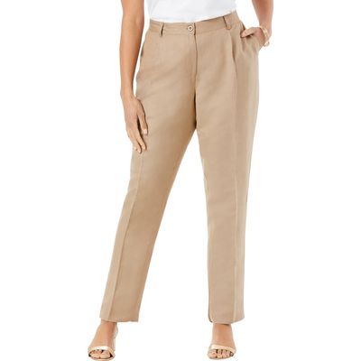 Jessica London Jessica London Linen Pleat Front Pant