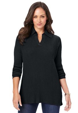 Jessica London Jessica London Ribbed Collar Sweater