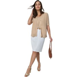 Jessica London Jessica London Short Sleeve Sequin Button Front Cardigan