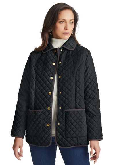 Jessica London Jessica London Snap-Front Quilted Coat