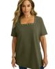 Jessica London Jessica London Stretch Cotton Studded Square Neck Tunic - 1