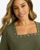 Jessica London Jessica London Stretch Cotton Studded Square Neck Tunic - 5