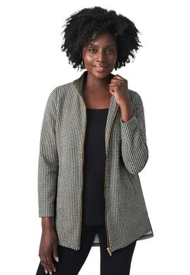 Jessica London Jessica London Stretch Cotton Zip Front Hi-Low Jacket