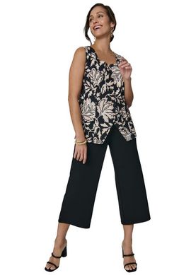 Jessica London Jessica London Stretch Crepe Square Neck Vest And Crop Pant Set (plus)