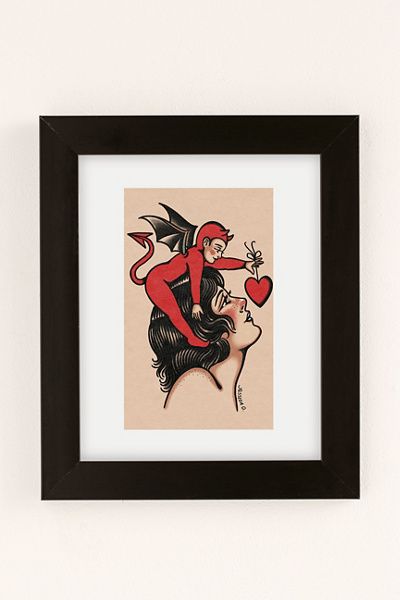 Jessica O. Jessica O. Love Is Evil Art Print in Black Matte Frame at Urban Outfitters