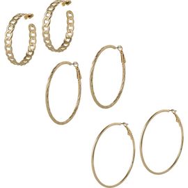 Jessica Simpson Jessica Simpson 3-Piece Hoop and Chain Hoop Earring Set
