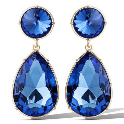 Jessica Simpson Jessica Simpson Blue Teardrop Statement Earrings 