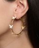Jessica Simpson Jessica Simpson Butterfly Earrings for Women, White Enamel and Gold-Tone Butterfly Hoop Earrings - 2