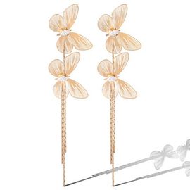 Jessica Simpson Jessica Simpson Butterfly Tassled-Drop Gold-Tone Earrings 