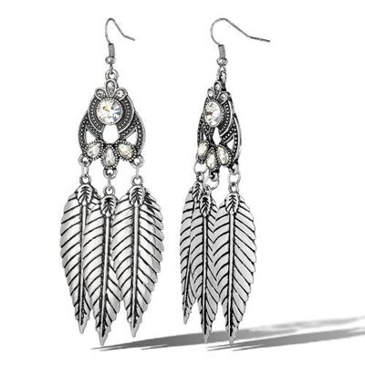 Jessica Simpson Jessica Simpson Crystal Leaf Drop Statement Earrings