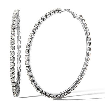 Jessica Simpson Jessica Simpson Crystal Lined Hoop Earrings