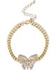 Jessica Simpson Jessica Simpson Gold-Tone Butterfly Crystal Chain Bracelet  - 1